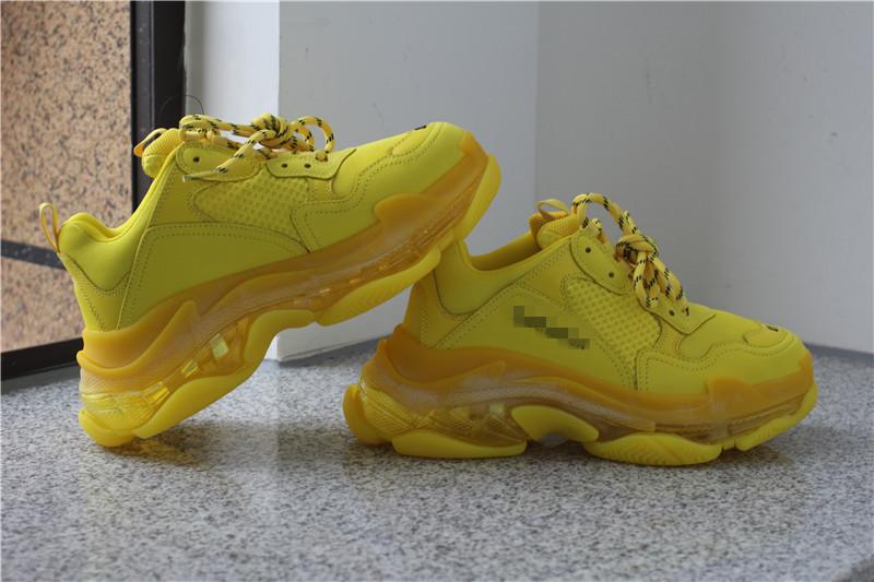 PK GOD PARIS TRIPLE S CLEAR SOLE TRAINER all yellow READY TO SHIP